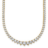 14k 10 7/8 carat Lab Grown Diamond VS/SI+ G+ Complete Round 18 inch Graduated Tennis Necklace
